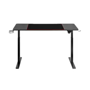 MXG MGD-01R Sit-Stand Gaming Desk Black Edition, Single Motor Height Adjustment System, RGB Lighting Effects, Creative Control Panel, Ergonomic Gaming and Productivity Workstation