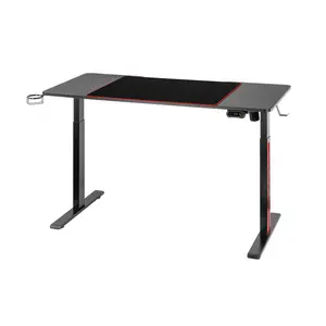 MXG MGD-01R Sit-Stand Gaming Desk Black Edition, Single Motor Height Adjustment System, RGB Lighting Effects, Creative Control Panel, Ergonomic Gaming and Productivity Workstation