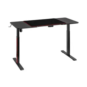 MXG MGD-01R Sit-Stand Gaming Desk Black Edition, Single Motor Height Adjustment System, RGB Lighting Effects, Creative Control Panel, Ergonomic Gaming and Productivity Workstation