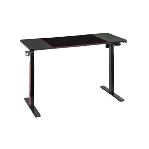 MXG MGD-01R Sit-Stand Gaming Desk Black Edition, Single Motor Height Adjustment System, RGB Lighting Effects, Creative Control Panel, Ergonomic Gaming and Productivity Workstation