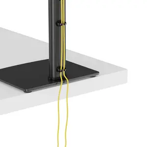 MXG MS-01 Monitor Stand, Height Adjustable Design, Tempered Glass Base Construction, Integrated Cable Management System, Support for 17 to 34 Inch Displays, Desktop Monitor Riser