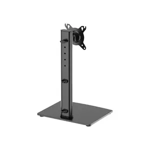 MXG MS-01 Monitor Stand, Height Adjustable Design, Tempered Glass Base Construction, Integrated Cable Management System, Support for 17 to 34 Inch Displays, Desktop Monitor Riser