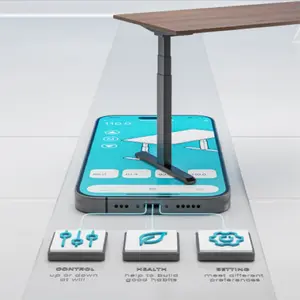 MXG SMD-02-AI Motorized Sit-Stand Desk, Dual Motor Height Adjustment System, App Control Functionality, 3-Stage Frame Design, Ergonomic Adjustable Workstation for Office and Gaming Setups