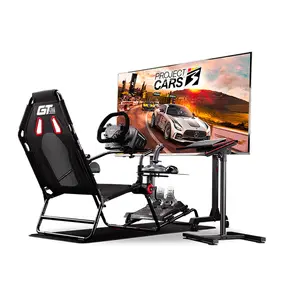 Next Level Racing GT Lite Steering Wheel Chair, Foldable Racing Simulator Cockpit Seat, Adjustable Driving Position Design, Portable Racing Simulation Setup
