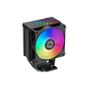 PCCOOLER R400 ARGB Black CPU Air Cooler, 180W TDP, 4× 6mm Heat Pipes, 92mm PWM ARGB Fan, 800–2200 RPM, Up to 40.94 CFM Airflow, 133mm Height, Intel LGA1851/1700/1200/115X & AMD AM5/AM4
