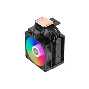 PCCOOLER R400 ARGB Black CPU Air Cooler, 180W TDP, 4× 6mm Heat Pipes, 92mm PWM ARGB Fan, 800–2200 RPM, Up to 40.94 CFM Airflow, 133mm Height, Intel LGA1851/1700/1200/115X & AMD AM5/AM4