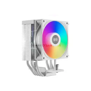 PCCOOLER R400 ARGB White CPU Air Cooler, 180W TDP, 4× 6mm Heat Pipes, 92mm PWM ARGB Fan, 800–2200 RPM, Up to 40.94 CFM Airflow, 133mm Height, Intel LGA1851/1700/1200/115X & AMD AM5/AM4