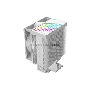 PCCOOLER R400 ARGB White CPU Air Cooler, 180W TDP, 4× 6mm Heat Pipes, 92mm PWM ARGB Fan, 800–2200 RPM, Up to 40.94 CFM Airflow, 133mm Height, Intel LGA1851/1700/1200/115X & AMD AM5/AM4