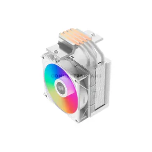 PCCOOLER R400 ARGB White CPU Air Cooler, 180W TDP, 4× 6mm Heat Pipes, 92mm PWM ARGB Fan, 800–2200 RPM, Up to 40.94 CFM Airflow, 133mm Height, Intel LGA1851/1700/1200/115X & AMD AM5/AM4