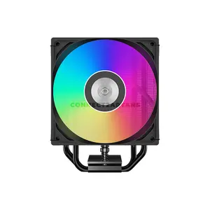 PCCOOLER RT400 Digital ARGB Black CPU Air Cooler, Smart Digital Temperature Display, 4× 6mm Heat Pipes, 120mm PWM ARGB Fan, 500–2200 RPM, Up to 73.32 CFM, 152mm Height, Intel LGA1851/1700/1200/115X & AMD AM5/AM4