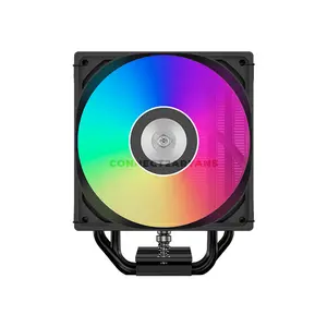PCCOOLER RT500 Digital ARGB Black CPU Air Cooler, Smart Digital Monitor, 245W TDP, 5× 6mm Heat Pipes, 120mm PWM ARGB Fan, 500–2200 RPM, 73.32 CFM Airflow, 152mm Height, Intel LGA1851/1700/1200/115X & AMD AM5/AM4