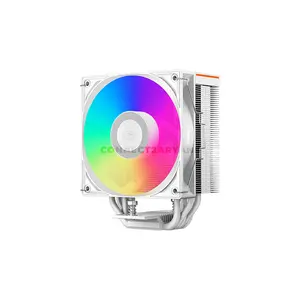PCCOOLER RT500 Digital ARGB White CPU Air Cooler, Smart Digital Monitor, 245W TDP, 5× 6mm Heat Pipes, 120mm PWM ARGB Fan, 500–2200 RPM, 73.32 CFM Airflow, 152mm Height, Intel LGA1851/1700/1200/115X & AMD AM5/AM4