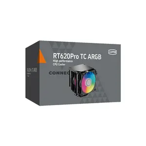 PCCOOLER RT620Pro TC ARGB Black Dual-Tower CPU Air Cooler, 6× 6mm Heat Pipes, Dual 120mm PWM ARGB Fans, 500–2200 RPM, 73.32 CFM Airflow, 3.28mmH₂O Pressure, 157.5mm Height, Intel LGA1851/1700/1200/115X & AMD AM5/AM4