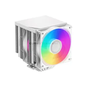 PCCOOLER RT620Pro TC ARGB White Dual-Tower CPU Air Cooler, 6× 6mm Heat Pipes, Dual 120mm PWM ARGB Fans, 500–2200 RPM, 73.32 CFM Airflow, 3.28mmH₂O Pressure, 157.5mm Height, Intel LGA1851/1700/1200/115X & AMD AM5/AM4