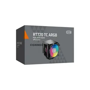 PCCOOLER RT720 TC ARGB Black Dual-Tower CPU Air Cooler, 7× 6mm Heat Pipes, Dual 120mm PWM ARGB Fans, 500–2200 RPM, 73.32 CFM Airflow, 3.28mmH₂O Pressure, 157.5mm Height, Intel LGA1851/1700/1200/115X & AMD AM5/AM4