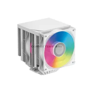 PCCOOLER RT720 TC ARGB White Dual-Tower CPU Air Cooler, 7× 6mm Heat Pipes, Dual 120mm PWM ARGB Fans, 500–2200 RPM, 73.32 CFM Airflow, 3.28mmH₂O Pressure, 157.5mm Height, Intel LGA1851/1700/1200/115X & AMD AM5/AM4