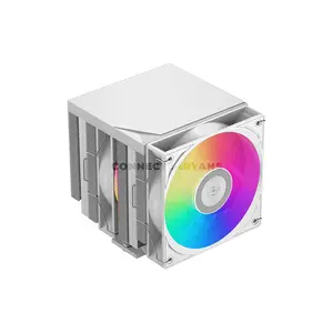PCCOOLER RT720 TC ARGB White Dual-Tower CPU Air Cooler, 7× 6mm Heat Pipes, Dual 120mm PWM ARGB Fans, 500–2200 RPM, 73.32 CFM Airflow, 3.28mmH₂O Pressure, 157.5mm Height, Intel LGA1851/1700/1200/115X & AMD AM5/AM4