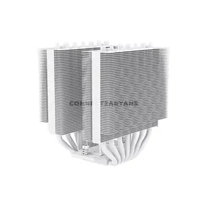 PCCOOLER RT720 TC ARGB White Dual-Tower CPU Air Cooler, 7× 6mm Heat Pipes, Dual 120mm PWM ARGB Fans, 500–2200 RPM, 73.32 CFM Airflow, 3.28mmH₂O Pressure, 157.5mm Height, Intel LGA1851/1700/1200/115X & AMD AM5/AM4