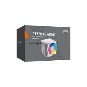 PCCOOLER RT720 TC ARGB White Dual-Tower CPU Air Cooler, 7× 6mm Heat Pipes, Dual 120mm PWM ARGB Fans, 500–2200 RPM, 73.32 CFM Airflow, 3.28mmH₂O Pressure, 157.5mm Height, Intel LGA1851/1700/1200/115X & AMD AM5/AM4