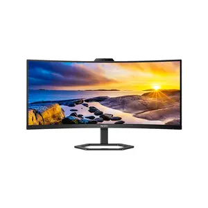 Philips 34E1C5600HE 34 Inch Curved Ultrawide QHD 100Hz LED Monitor with Integrated Webcam, 2560×1440 Resolution, USB-C Connectivity, Professional Productivity Display