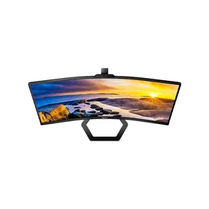 Philips 34E1C5600HE 34 Inch Curved Ultrawide QHD 100Hz LED Monitor with Integrated Webcam, 2560×1440 Resolution, USB-C Connectivity, Professional Productivity Display