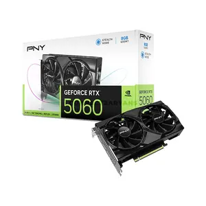 PNY GeForce RTX 5060 8GB Dual Fan GDDR7 Graphics Card with NVIDIA Blackwell Architecture, DLSS 4, PCIe 5.0 x8 & Dual-Fan Cooling