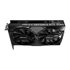 PNY GeForce RTX 5060 8GB Overclocked Dual Fan Graphics Card, NVIDIA Blackwell Architecture, 8GB GDDR7 128-bit, 3840 CUDA Cores, 2535MHz Boost Clock, 28Gbps Memory, PCIe 5.0 x8, 145W TDP & Dual-Slot Design