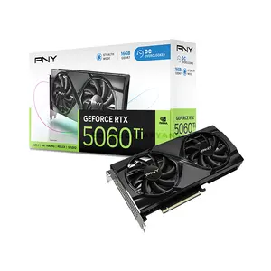 PNY GeForce RTX 5060 Ti 16GB Overclocked Dual Fan GDDR7 Graphics Card with NVIDIA Blackwell Architecture, DLSS 4, PCIe 5.0 x8 & Metal Backplate