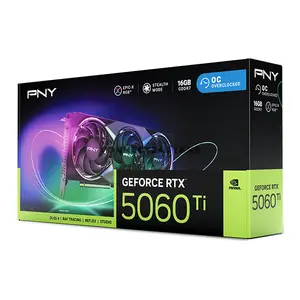 PNY GeForce RTX 5060 Ti 16GB EPIC-X RGB Overclocked Triple Fan Graphics Card, NVIDIA Blackwell Architecture, 16GB GDDR7, 4608 CUDA Cores, PCIe 5.0, DLSS 4, Factory Overclocked & Triple Fan Cooling PNY