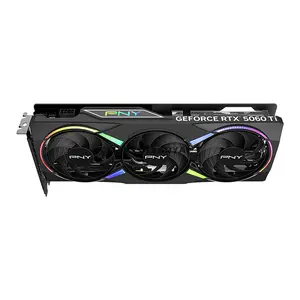 PNY GeForce RTX 5060 Ti 16GB EPIC-X RGB Overclocked Triple Fan Graphics Card, NVIDIA Blackwell Architecture, 16GB GDDR7, 4608 CUDA Cores, PCIe 5.0, DLSS 4, Factory Overclocked & Triple Fan Cooling PNY