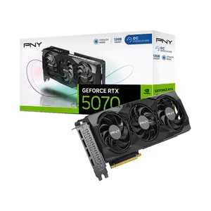 PNY GeForce RTX 5070 12GB Overclocked Triple Fan GDDR7 Graphics Card with NVIDIA Blackwell Architecture, DLSS 4, PCIe 5.0 x16 & Metal Backplate