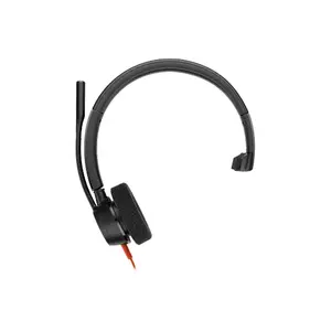Plantronics Poly Blackwire 3310 8X216AA Monaural Microsoft Teams Certified USB-C Wired Headset, Noise-Canceling Microphone, 32mm Speaker, SoundGuard Digital & USB-C/A Adapter