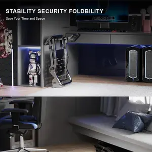 PXN-A10 Racing Wheel Stand, Foldable Adjustable Racing Simulator Frame, Carbon Steel Construction, Multi-Brand Steering Wheel Compatibility Gaming Cockpit Stand