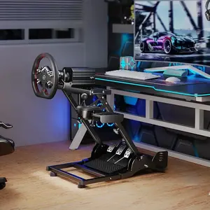 PXN-A10 Racing Wheel Stand, Foldable Adjustable Racing Simulator Frame, Carbon Steel Construction, Multi-Brand Steering Wheel Compatibility Gaming Cockpit Stand