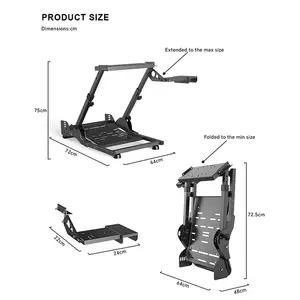 PXN-A10 Racing Wheel Stand, Foldable Adjustable Racing Simulator Frame, Carbon Steel Construction, Multi-Brand Steering Wheel Compatibility Gaming Cockpit Stand