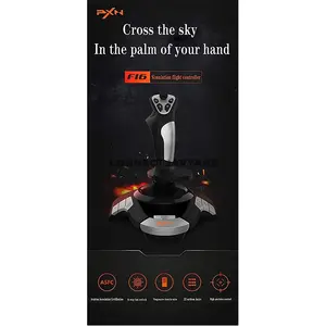 PXN-F16 Flight Joystick Controller, 4-Axis Precision Flight Control System, 12 Programmable Buttons, 8-Way Hat Switch, Vibration Feedback USB Flight Simulator Joystick for PC
