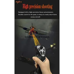 PXN-F16 Flight Joystick Controller, 4-Axis Precision Flight Control System, 12 Programmable Buttons, 8-Way Hat Switch, Vibration Feedback USB Flight Simulator Joystick for PC