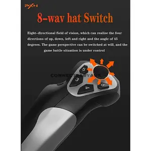 PXN-F16 Flight Joystick Controller, 4-Axis Precision Flight Control System, 12 Programmable Buttons, 8-Way Hat Switch, Vibration Feedback USB Flight Simulator Joystick for PC