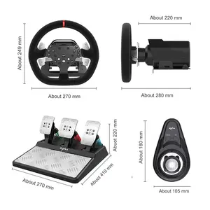 PXN V10 Force Feedback Racing Wheel, High-Precision Driving Simulator Controller, Pedal Set Included, Professional Racing Experience for Multi-Platform Gaming