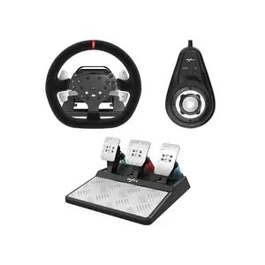PXN V10 Force Feedback Racing Wheel, High-Precision Driving Simulator Controller, Pedal Set Included, Professional Racing Experience for Multi-Platform Gaming