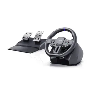 PXN-V900 Gen2 Racing Wheel, Adjustable 270° and 900° Steering Rotation, Dual Vibration Feedback System, Pedal Set Included, Wired USB Connectivity, Multi-Platform Racing Simulator Controller
