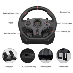 PXN V900 Gaming Steering Wheel with Pedals and Joystick, Multi-Platform Racing Simulator Controller, Adjustable Driving Controls, Immersive Racing Experience Accessory