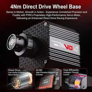 PXN VD4 Bundle Direct Drive Racing Wheel, 4Nm Force Feedback Torque, 11-Inch Steering Wheel, Hall Effect Pedal Set, Wired USB Connectivity, Sim Racing Bundle for PC