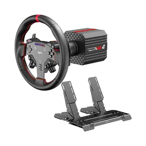 PXN VD4 Bundle Direct Drive Racing Wheel, 4Nm Force Feedback Torque, 11-Inch Steering Wheel, Hall Effect Pedal Set, Wired USB Connectivity, Sim Racing Bundle for PC