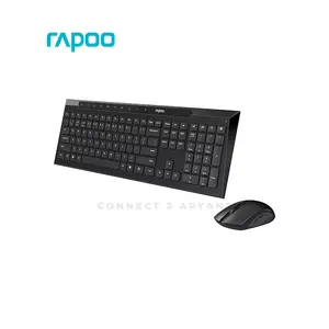 Rapoo 8210M Multi-Mode Wireless Keyboard & Mouse Combo Black, Bluetooth 5.0 & 2.4GHz Wireless Connectivity, 104-Key Full-Size Keyboard, 1300 DPI Optical Mouse, Multi-Device Desktop Combo