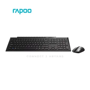 Rapoo 8210M Multi-Mode Wireless Keyboard & Mouse Combo Black, Bluetooth 5.0 & 2.4GHz Wireless Connectivity, 104-Key Full-Size Keyboard, 1300 DPI Optical Mouse, Multi-Device Desktop Combo