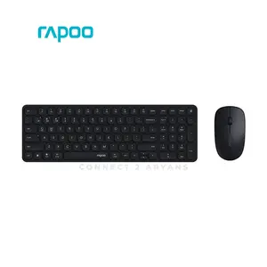Rapoo 9320M Multi-Mode Wireless Keyboard & Mouse Combo Black, Bluetooth 5.0 & 2.4GHz Wireless Connectivity, Ultra-Slim Keyboard, 1300 DPI Optical Mouse, Multi-Device Desktop Combo