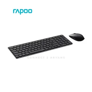 Rapoo 9320M Multi-Mode Wireless Keyboard & Mouse Combo Black, Bluetooth 5.0 & 2.4GHz Wireless Connectivity, Ultra-Slim Keyboard, 1300 DPI Optical Mouse, Multi-Device Desktop Combo