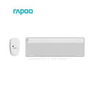 Rapoo 9320M Multi-Mode Wireless Keyboard & Mouse Combo White, Bluetooth 5.0 & 2.4GHz Wireless Connectivity, Ultra-Slim Keyboard, 1300 DPI Optical Mouse, Multi-Device Desktop Combo