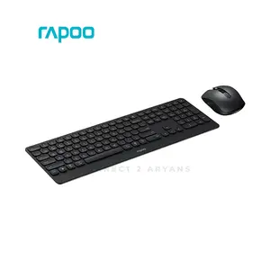 Rapoo 9510M Multi-Mode Wireless Keyboard & Mouse Combo Black, Bluetooth 5.0 & 2.4GHz Wireless Connectivity, Ultra-Slim Keyboard, 1600 DPI Adjustable Mouse, Multi-Device Desktop Combo
